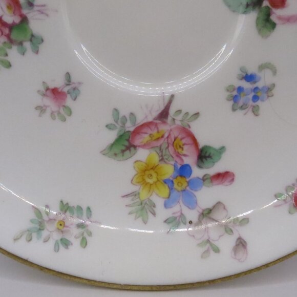 Mintons Antique Teacup and Saucer H2629 Pink Rose Blue Yellow Red Floral England - Picture 10 of 15
